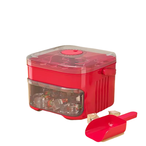 50-Grid Large Capacity Ice Maker – Double-Layer Ice Storage Barrel & Ball Mold Set for Home & Outdoor Use