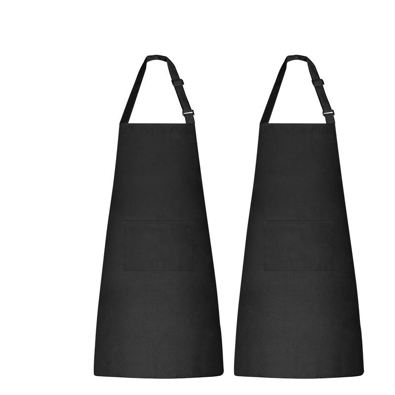 Waterproof Solid Color Kitchen Apron – Oil-Resistant, Sleeveless Polyester Apron (Black, 80x70cm)