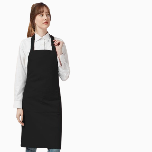Waterproof Solid Color Kitchen Apron – Oil-Resistant, Sleeveless Polyester Apron (Black, 80x70cm)