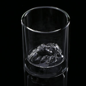 Livoya™ Double-Layer Heat-Resistant Glass Mug – 200ml Creative Cocktail & Coffee Cup (Lion Head Design)