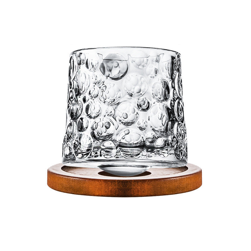 Hand-Drawn Rotating Glass Cups – Multi-Purpose Nordic Style Whiskey Glasses (270ml)