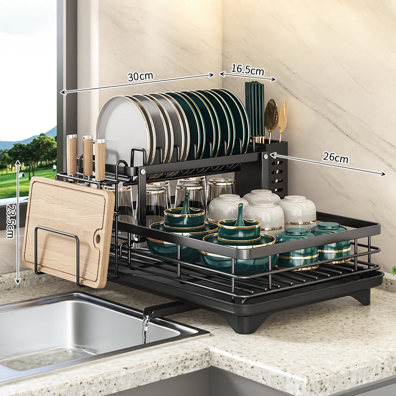 2025 Kitchen Dish Drying Rack with Adjustable Stainless Steel Organizer