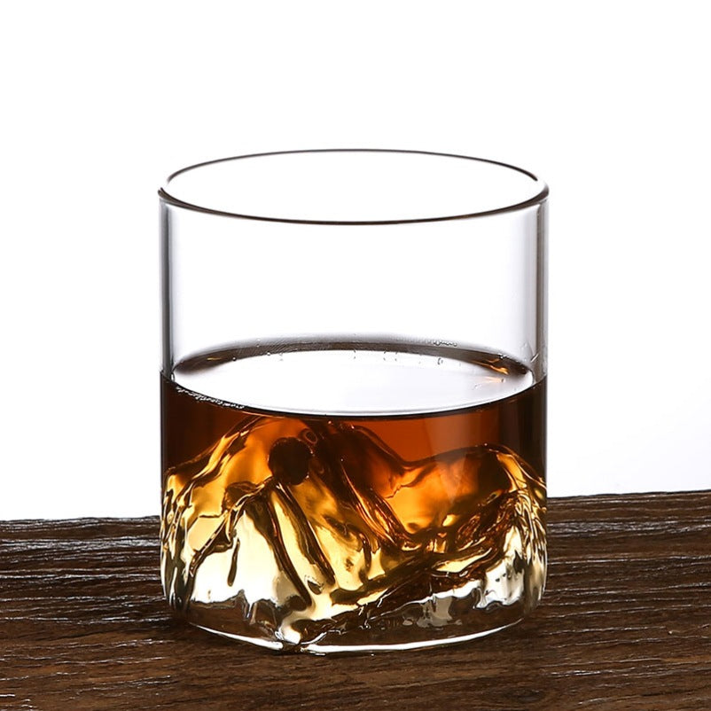 Mountain Viewing Glass Cup – China-Chic Fuji-Inspired Transparent Tea & Water Cup (Heat Resistant, Handle-Free)