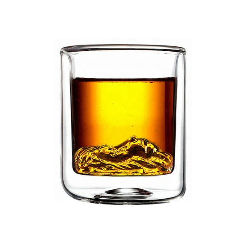 Livoya™ Double-Layer Heat-Resistant Glass Mug – 200ml Creative Cocktail & Coffee Cup (Lion Head Design)