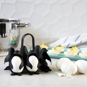 . Penguin-Shaped Egg Cooker – Cute Multifunctional Silicone Egg Boiler & Fridge Storage Holder