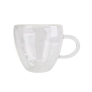 Heart-Shaped Double Layer Glass Mug – 180ml / 240ml Heat-Resistant Cup for Coffee, Tea, Juice & More