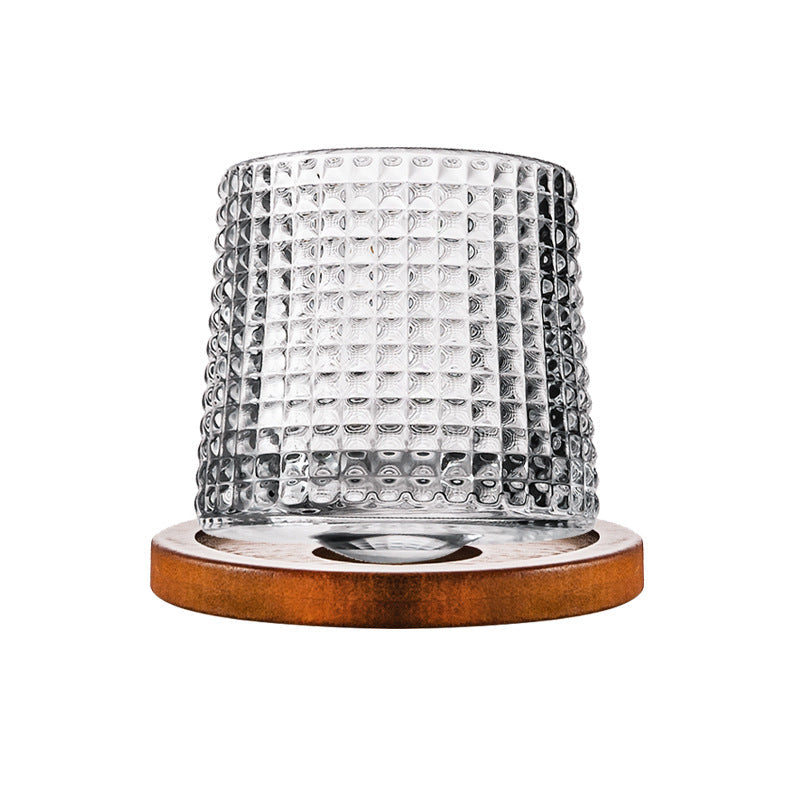 Hand-Drawn Rotating Glass Cups – Multi-Purpose Nordic Style Whiskey Glasses (270ml)