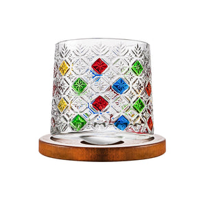 Hand-Drawn Rotating Glass Cups – Multi-Purpose Nordic Style Whiskey Glasses (270ml)