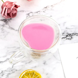 Heart-Shaped Double Layer Glass Mug – 180ml / 240ml Heat-Resistant Cup for Coffee, Tea, Juice & More