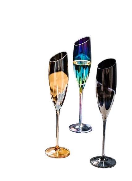 Creative Bevel Champagne Wine Glass Cups Crystal Transparent Goblet Colored Glasses Nordic Ins Style Color Changing Wine Cup