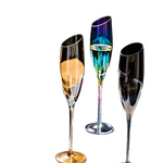 Creative Bevel Champagne Wine Glass Cups Crystal Transparent Goblet Colored Glasses Nordic Ins Style Color Changing Wine Cup