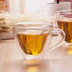 Heart-Shaped Double Layer Glass Mug – 180ml / 240ml Heat-Resistant Cup for Coffee, Tea, Juice & More