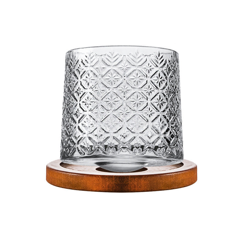 Hand-Drawn Rotating Glass Cups – Multi-Purpose Nordic Style Whiskey Glasses (270ml)