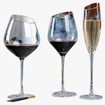 Creative Bevel Champagne Wine Glass Cups Crystal Transparent Goblet Colored Glasses Nordic Ins Style Color Changing Wine Cup