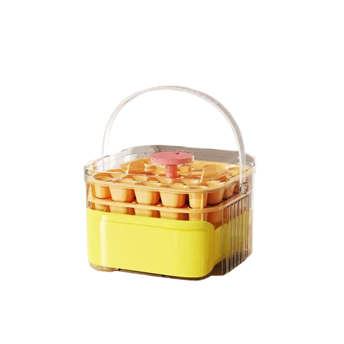 50-Grid Large Capacity Ice Maker – Double-Layer Ice Storage Barrel & Ball Mold Set for Home & Outdoor Use