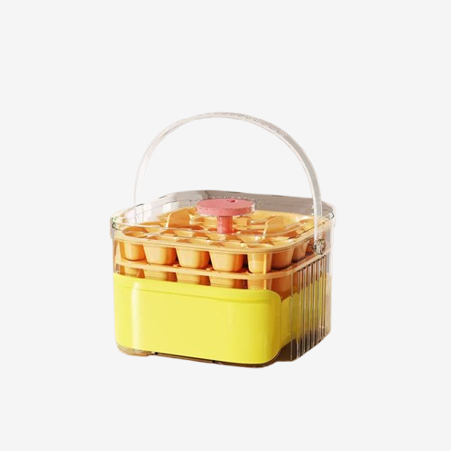 50-Grid Large Capacity Ice Maker – Double-Layer Ice Storage Barrel & Ball Mold Set for Home & Outdoor Use