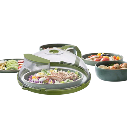 News Food Microwave Cover, Clear with Water Steamer & Handle — 10 Inch Plate Cover Kitchen Gadget