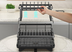 2025 Kitchen Dish Drying Rack with Adjustable Stainless Steel Organizer