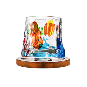 Hand-Drawn Rotating Glass Cups – Multi-Purpose Nordic Style Whiskey Glasses (270ml)