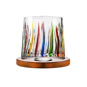 Hand-Drawn Rotating Glass Cups – Multi-Purpose Nordic Style Whiskey Glasses (270ml)