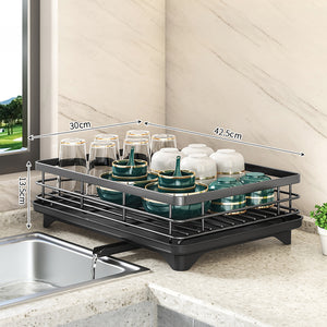 2025 Kitchen Dish Drying Rack with Adjustable Stainless Steel Organizer