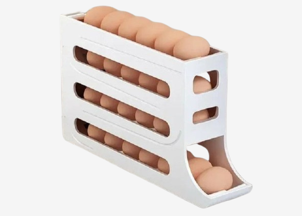 Livoya™ Automatic Rolling Egg Storage Box – Large Capacity, Slim Design for Refrigerator & Kitchen