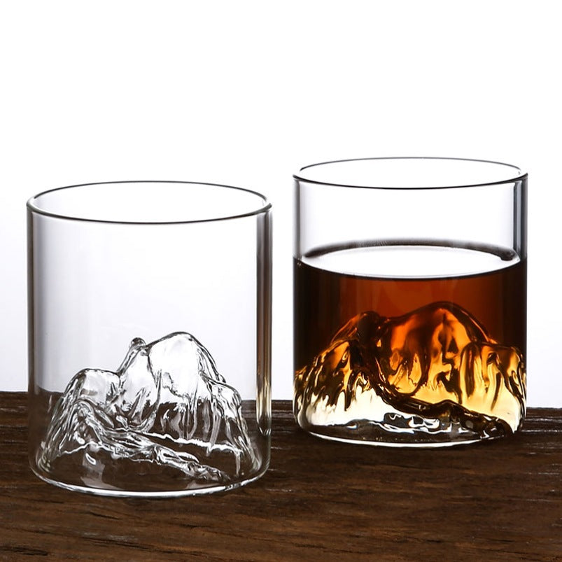 Mountain Viewing Glass Cup – China-Chic Fuji-Inspired Transparent Tea & Water Cup (Heat Resistant, Handle-Free)