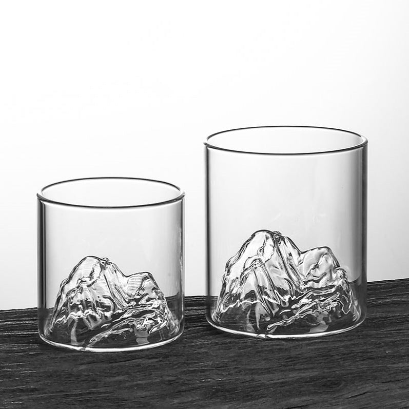 Mountain Viewing Glass Cup – China-Chic Fuji-Inspired Transparent Tea & Water Cup (Heat Resistant, Handle-Free)
