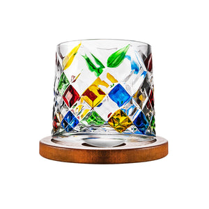 Hand-Drawn Rotating Glass Cups – Multi-Purpose Nordic Style Whiskey Glasses (270ml)