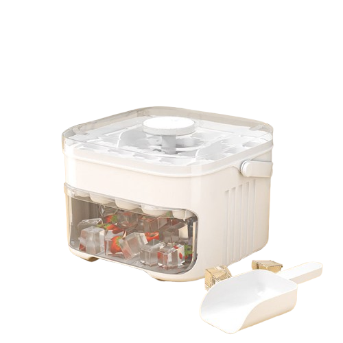 50-Grid Large Capacity Ice Maker – Double-Layer Ice Storage Barrel & Ball Mold Set for Home & Outdoor Use