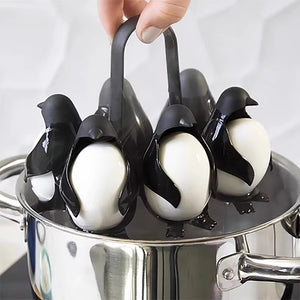 . Penguin-Shaped Egg Cooker – Cute Multifunctional Silicone Egg Boiler & Fridge Storage Holder