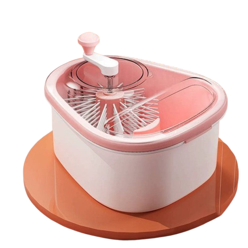 No-Touch Fruit Washing Basin – Multifunctional Draining Basket for Pesticide & Stain Removal (Pink/Blue)