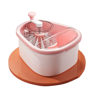 No-Touch Fruit Washing Basin – Multifunctional Draining Basket for Pesticide & Stain Removal (Pink/Blue)