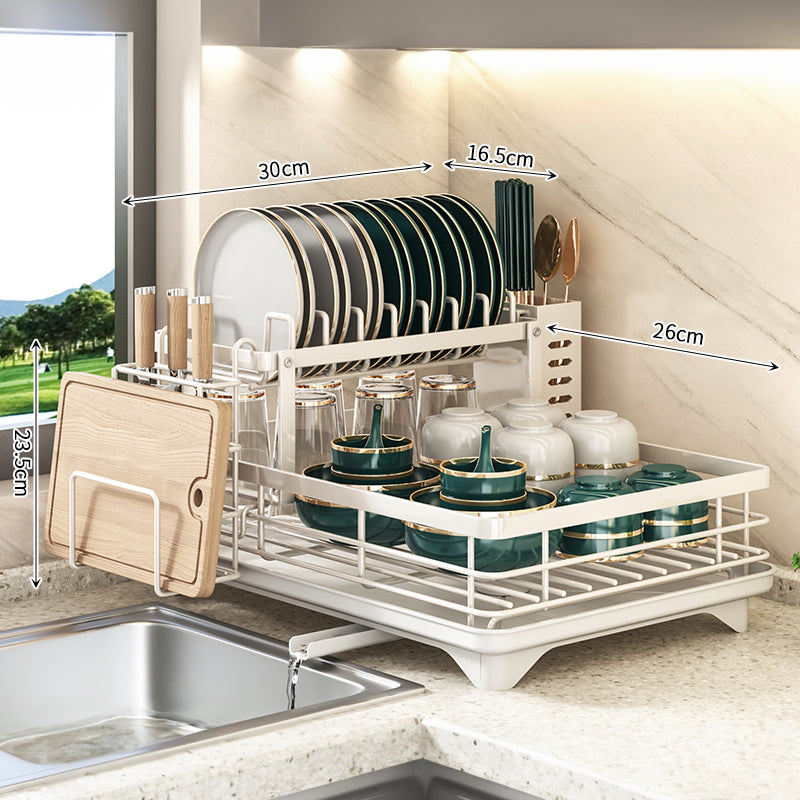 2025 Kitchen Dish Drying Rack with Adjustable Stainless Steel Organizer